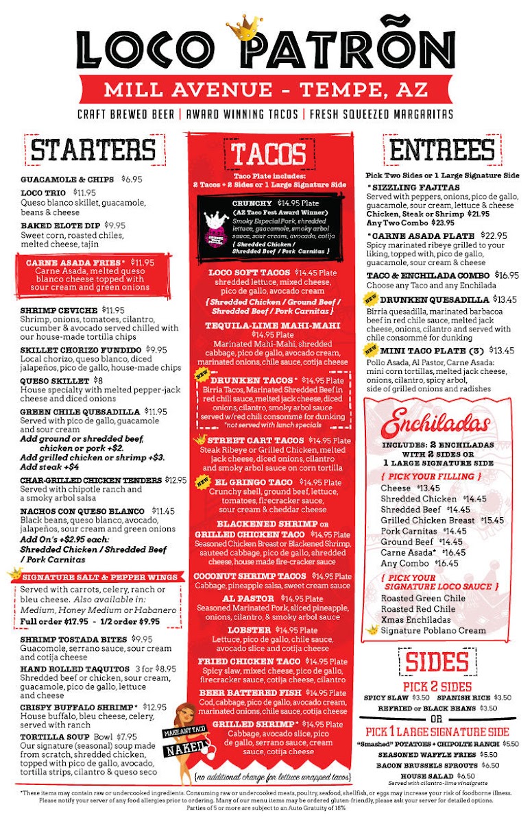 Loco Patron Menu - Image 1